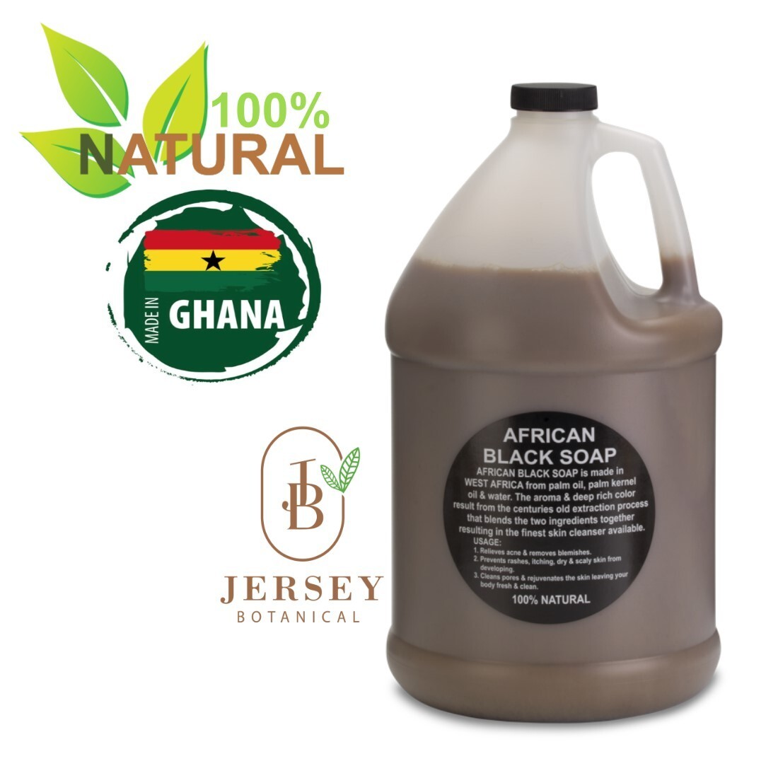 Liquid African Black Soap Gallon 100% Pure Natural Raw Organic Face Body Wash