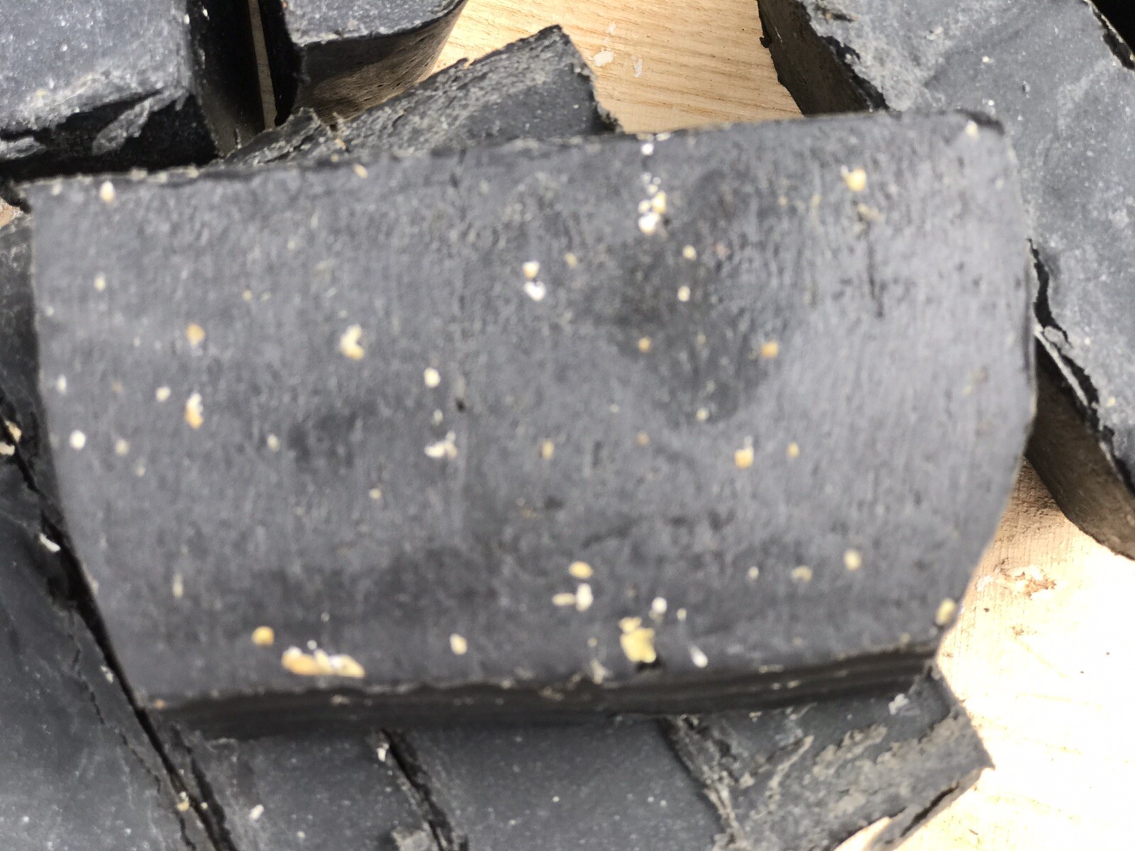 Pine Tar Activated Charcoal Soap “7 Bars “ 2 Pound In A Loaf “Has Sand”