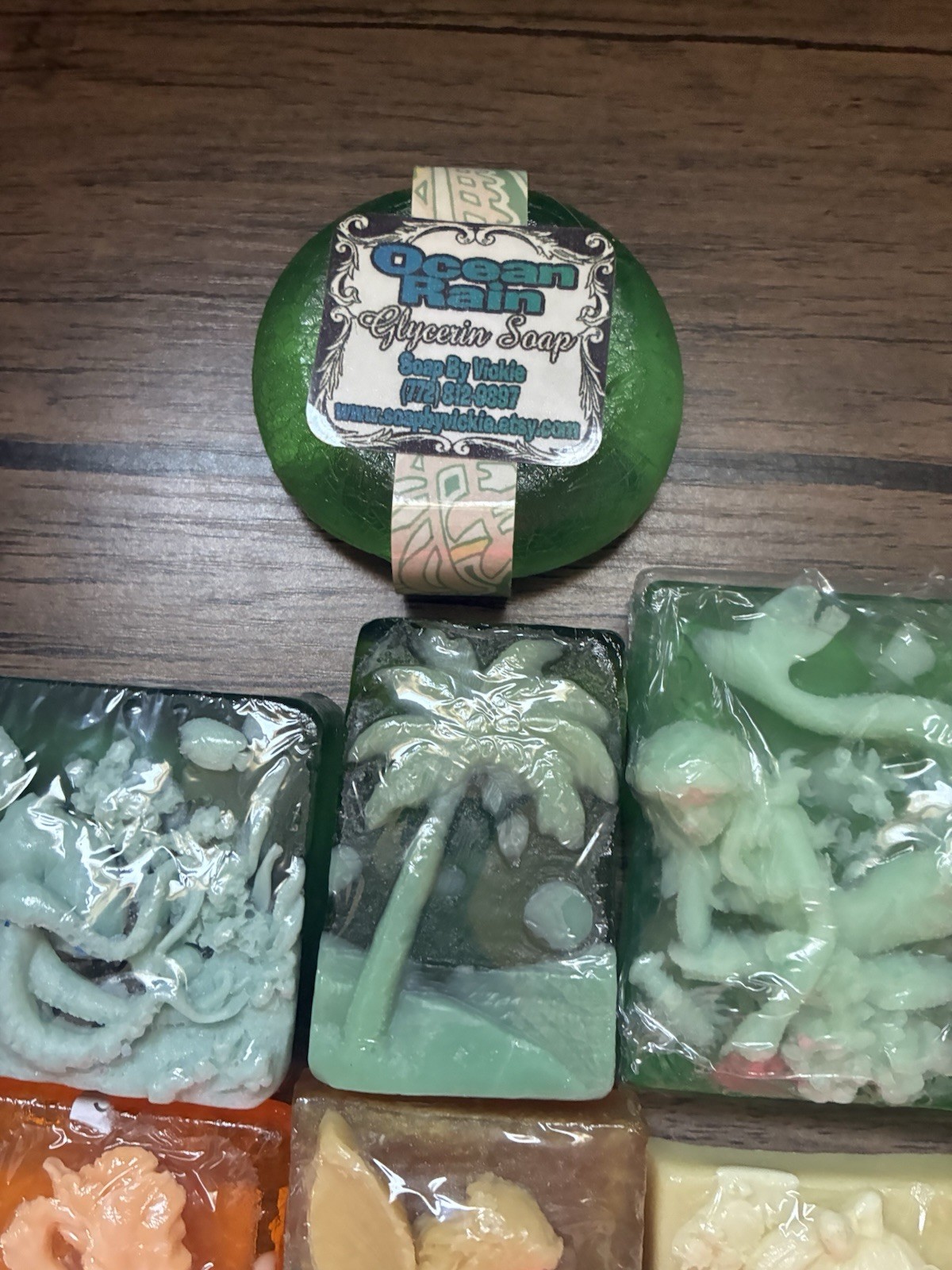Handmade Soap Lot 7 Bars Detailed Soap Various Scents NEW