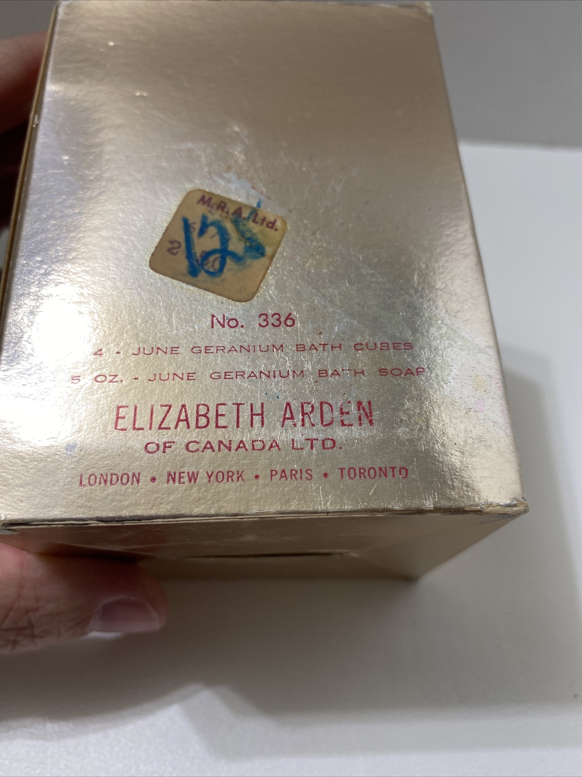 Vintage Elizabeth Arden June Geranium Bath Tray Salts Cubes Soap New