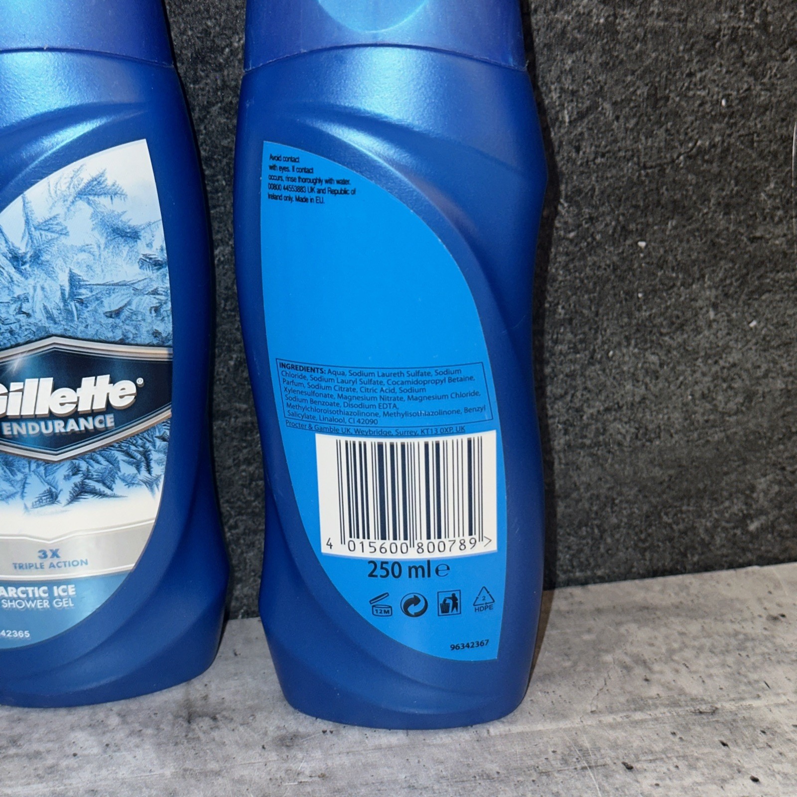 Gillette Endurance Arctic Ice Body Wash Shower Gel Sz 250 Ml 8.4oz Each
