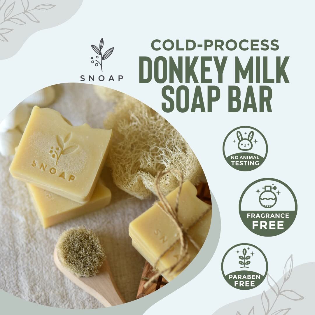 Unscented Soap Bar for Body & Face – Made with Donkey Milk, Natural and Organic