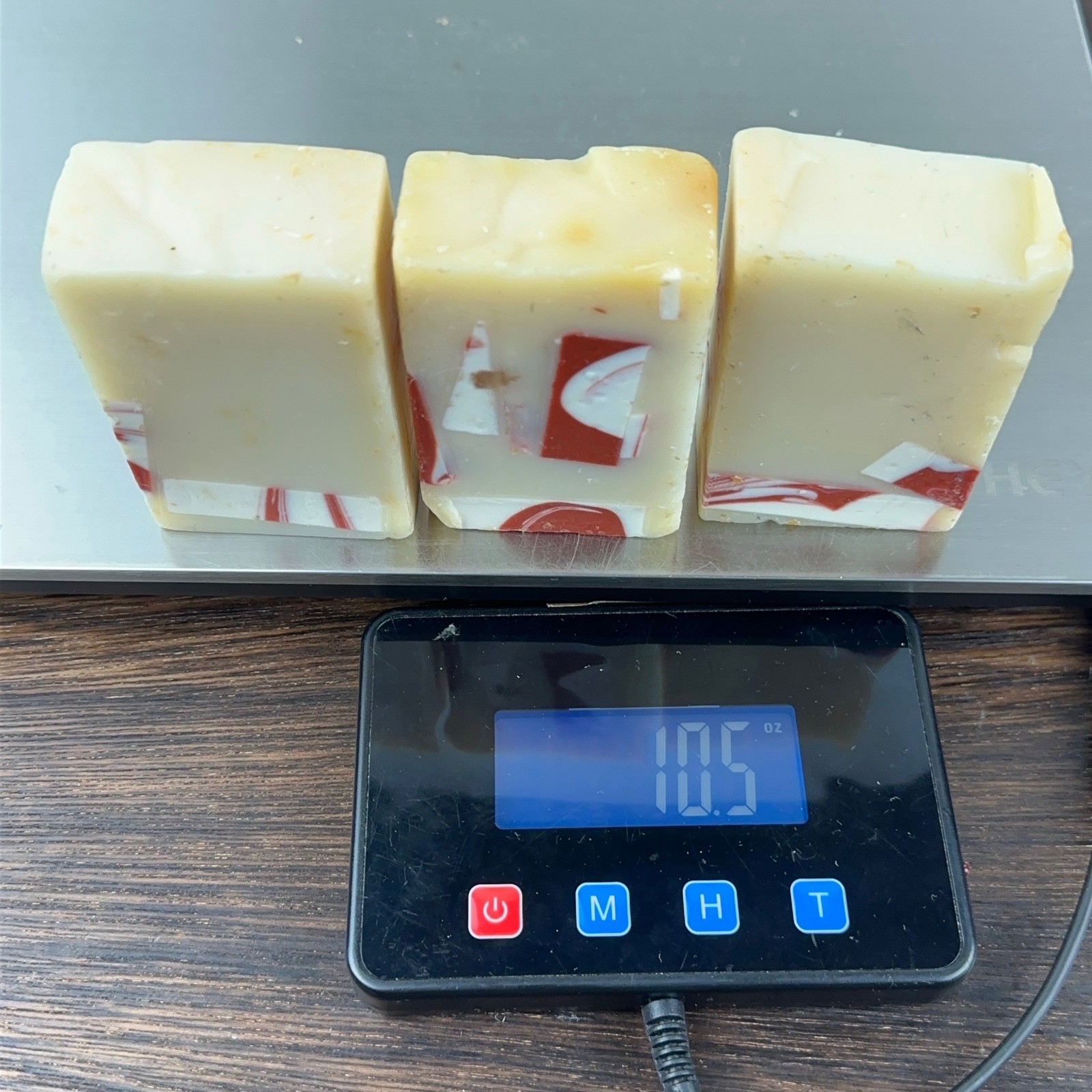 Pacha Soap Co Peppermint Candy Cane Artisan Bar Soap Set of 3 10.5oz Total