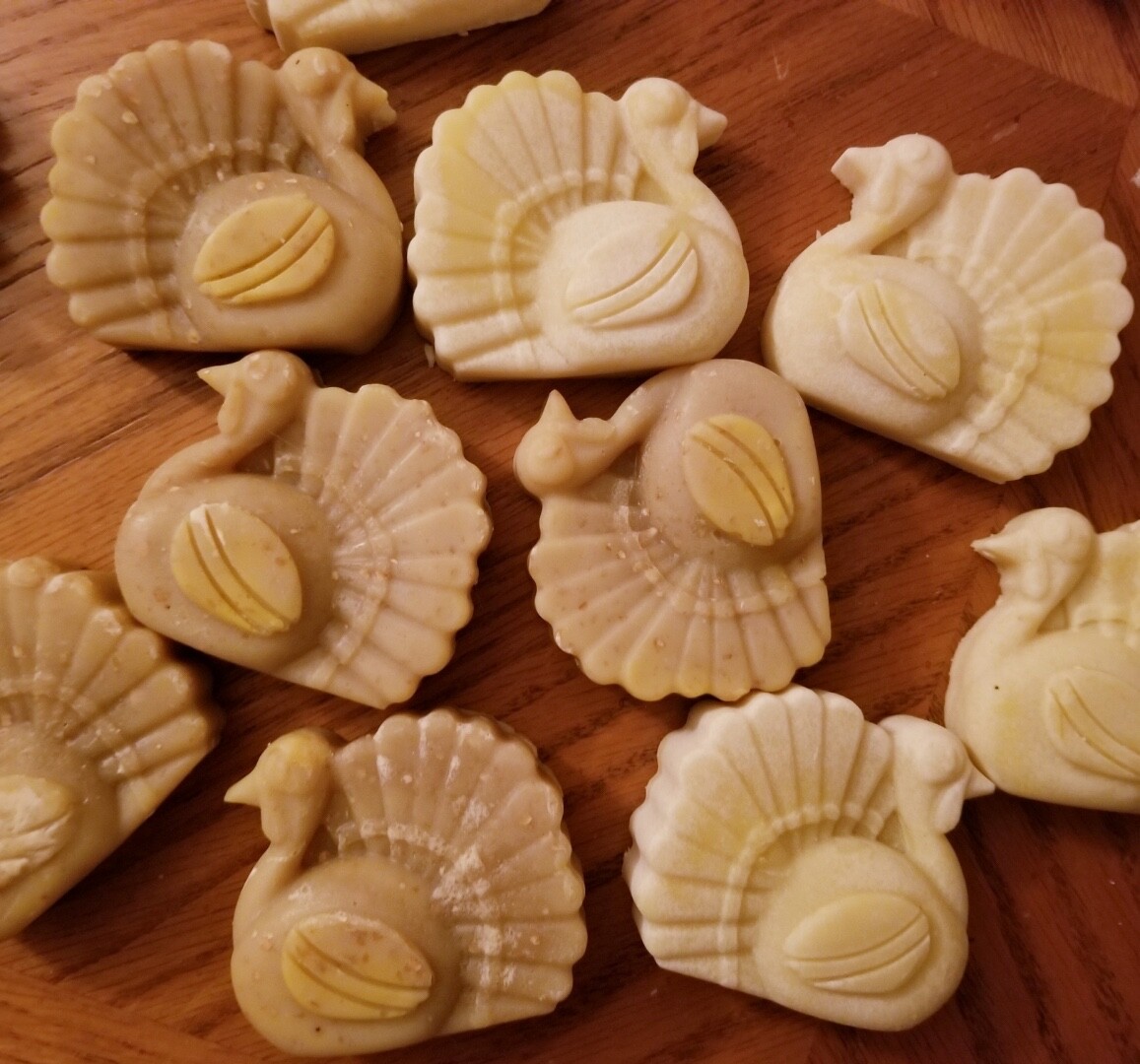 Handmade soap- organic ingredients- turkeys, swirls, houses, flowers, TX