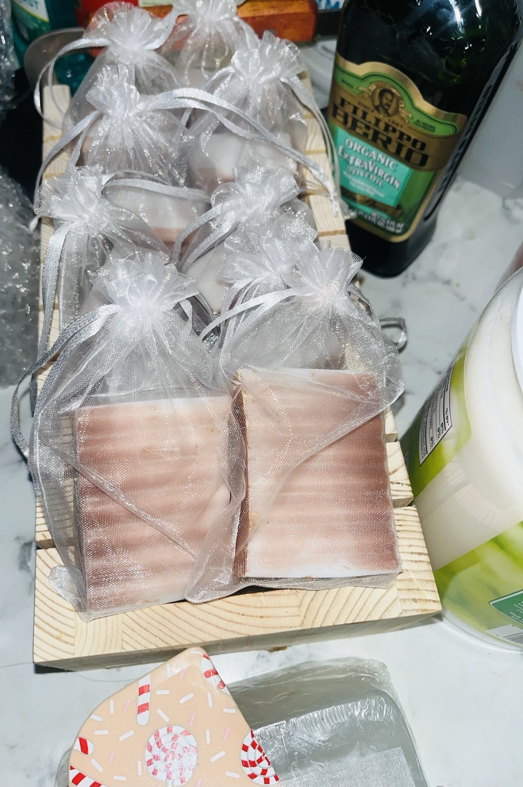 Homemade Caramel macchiato Body Bar Soap Brown White for Body and Hands