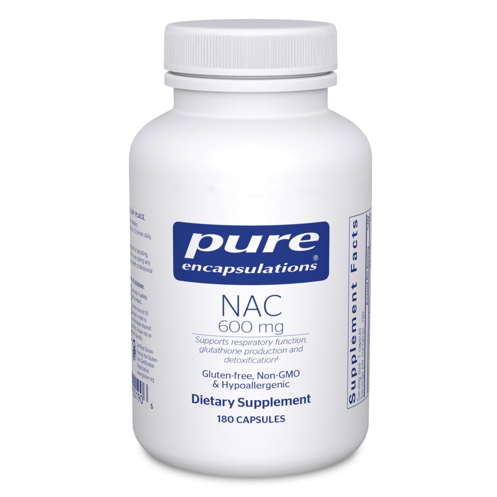 Pure Encapsulations NAC 600 mg – N-Acetyl Cysteine 180 Count (Pack of 1)