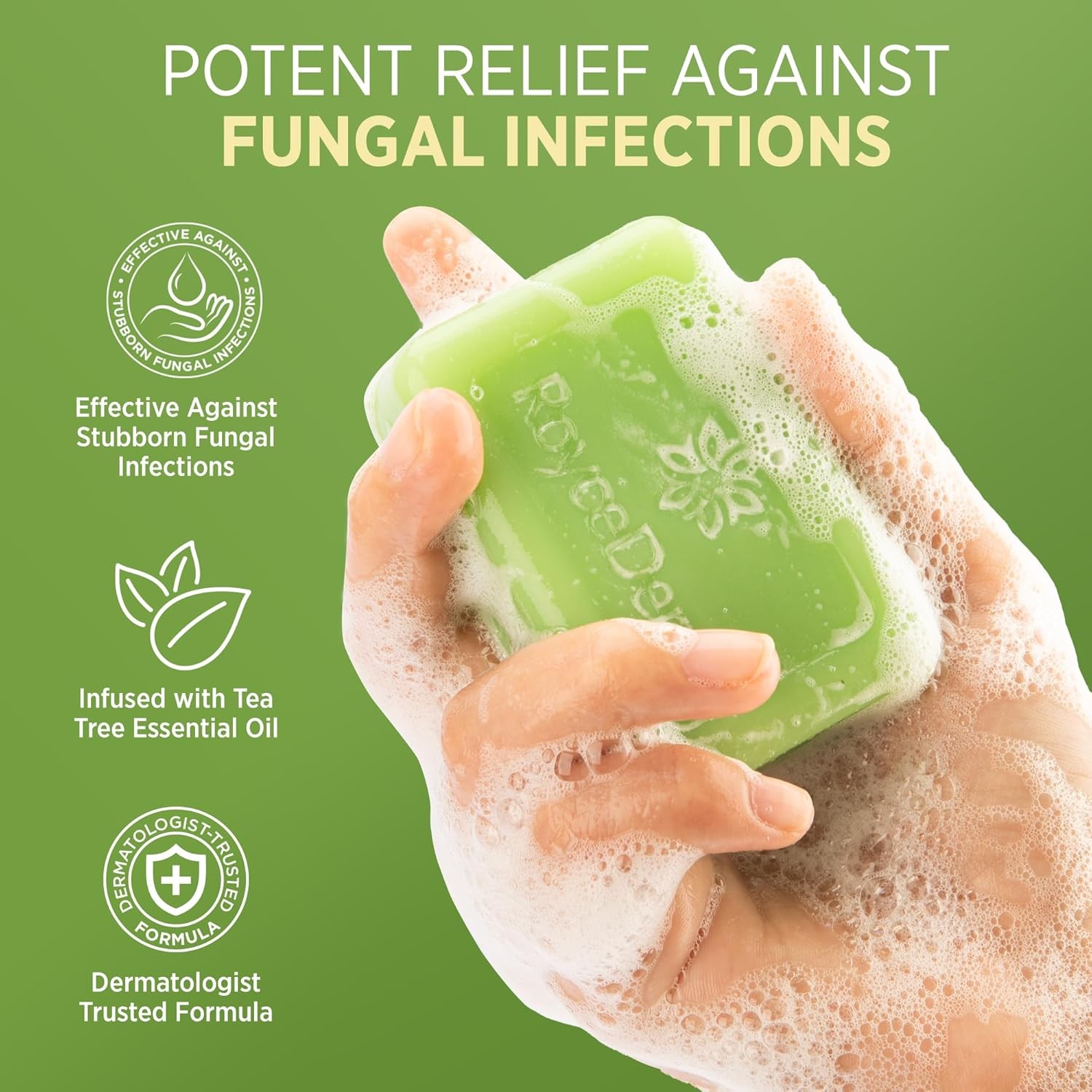 Roycederm Antifungal Bar Soap – Tea tree Oil Soap – Athlete’s Foot Treatment f