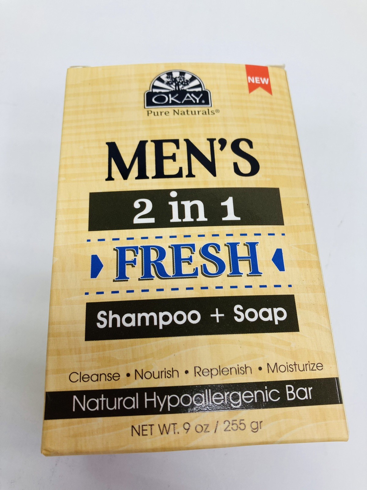 Okay Pure Naturals Men’s 2 In 1 FRESH Shampoo + Soap 9 Oz Lot of 3
