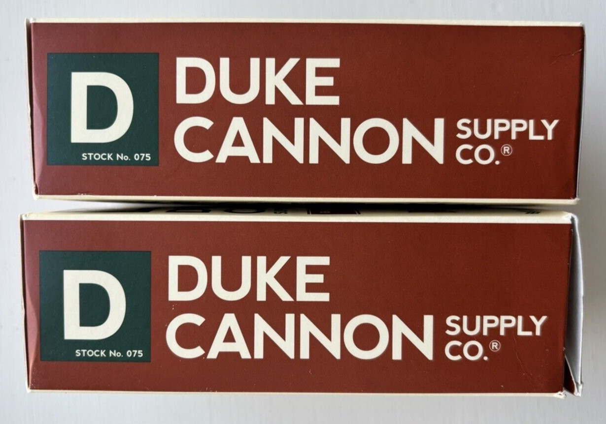 (2 LOT) Duke Cannon Bourbon Whiskey Bar Soap 10 oz Mens Oak Barrel Scent – New