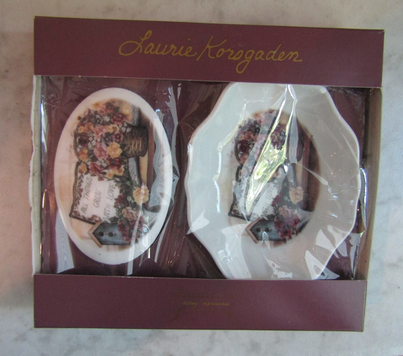 NEW Lasting Impressions Soap Art Picture Soap & Dish by Laurie Korsgaden