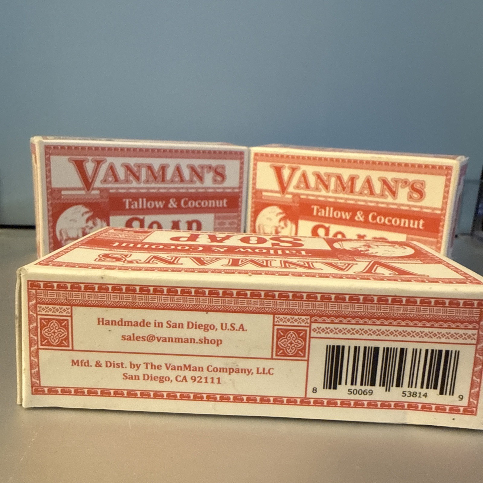 VanMan’s Organic Tallow & Coconut Soap Bar Grapefruit Scent 3.8 oz (108g) 3pack
