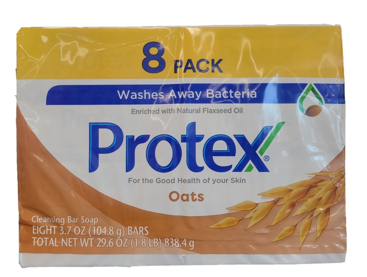 (8 Bars 3.7 oz.) PROTEX OATS ANTIBACTERIAL SOAP BAR JABON PROTEX AVENA Family PK