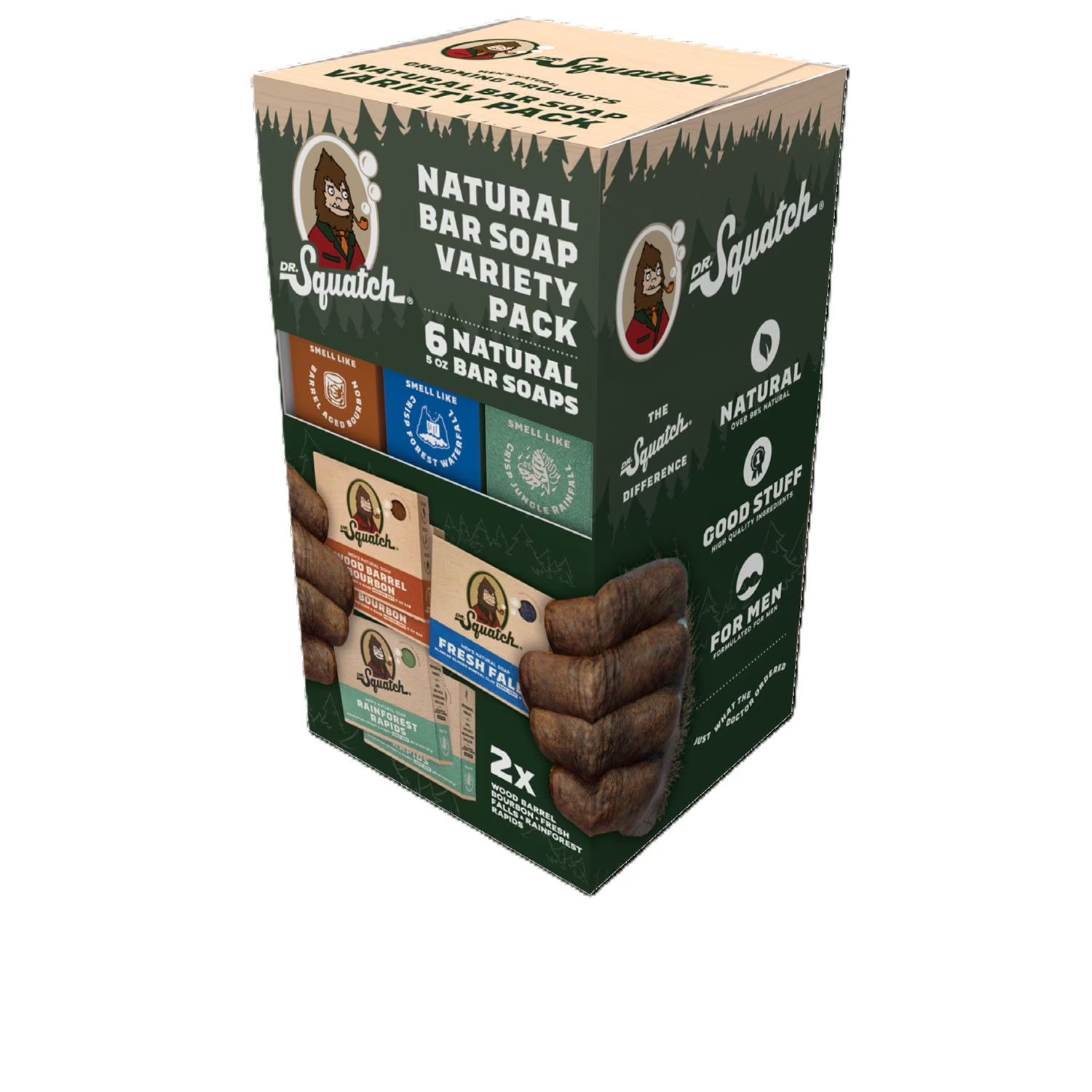 Dr. Squatch Natural Bar Soap Variety Pack 6 Bars 5 oz Each Men Soap Set
