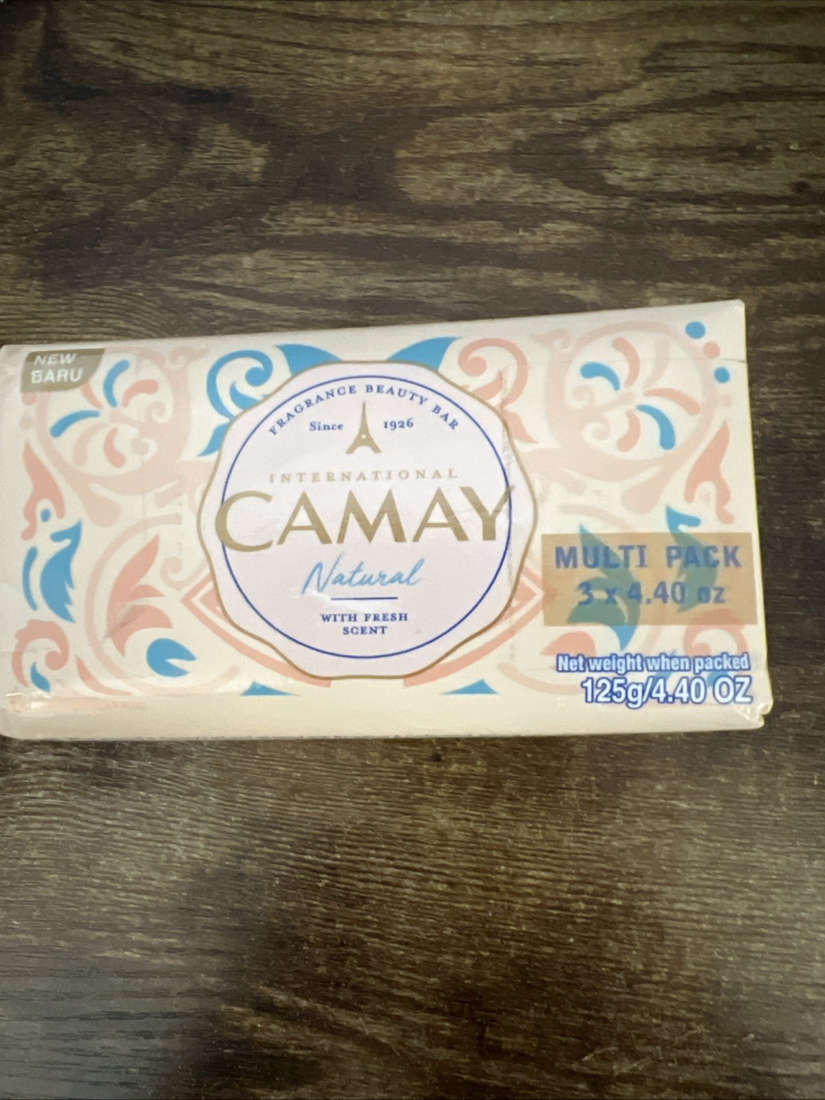 1Camay International Natural Fresh Scent Soap, 3 Bars 4.40oz New