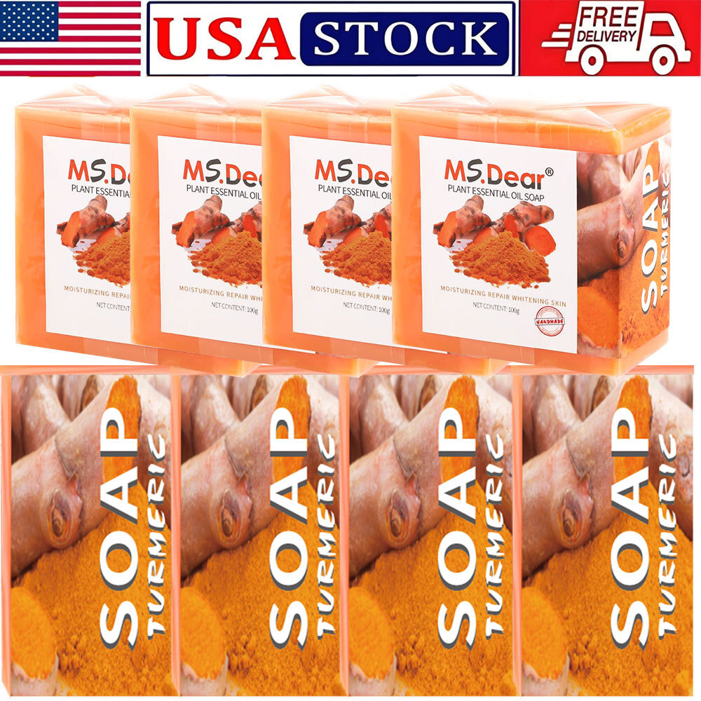 4X Turmeric Soap Bar for Face & Body-Tumeric Soap,Acne, Dark Spots, Smooth Skin