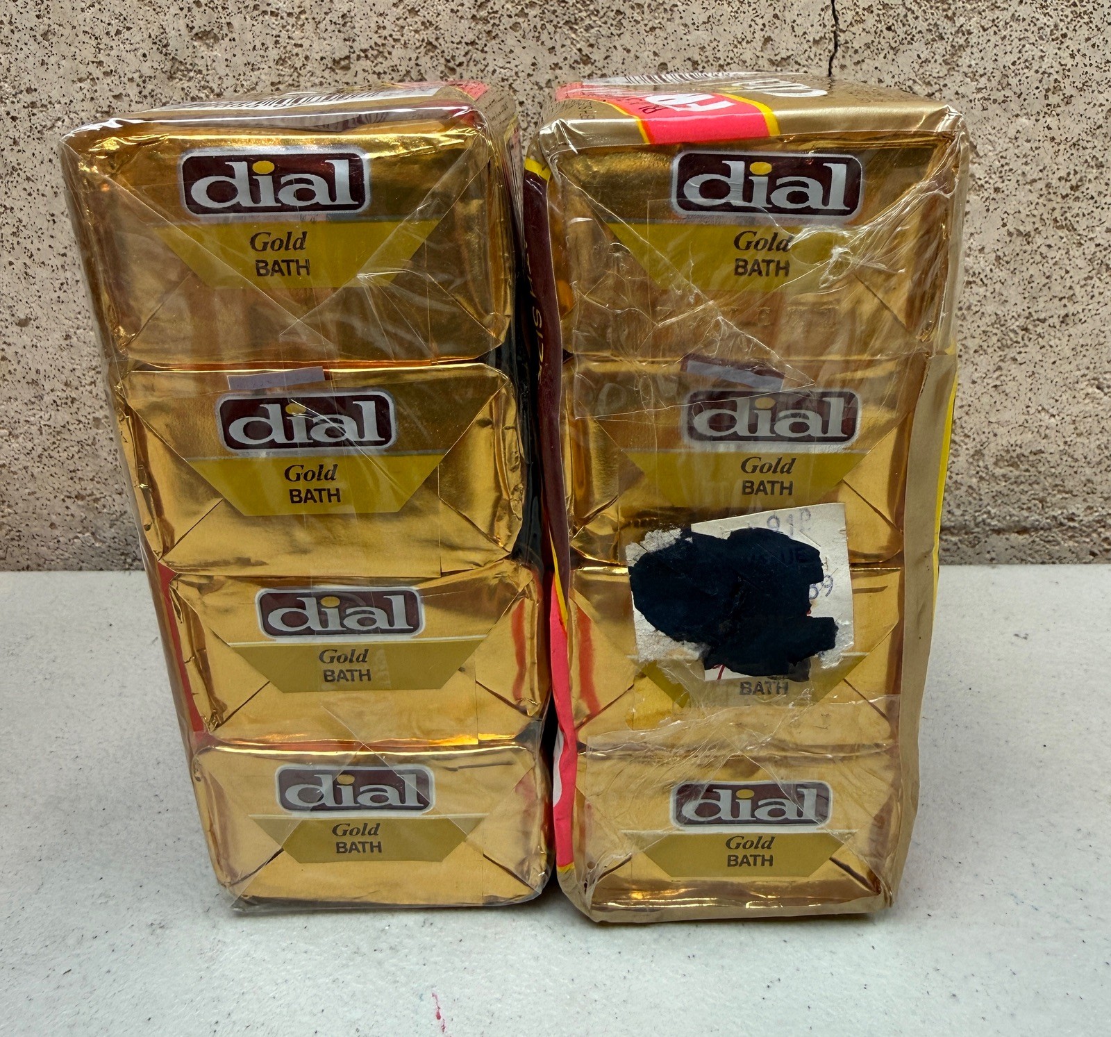 DIAL GOLD 5oz Bar Bath Soap Gold Foil Lot of 2 4 Pack Antibacterial Vintage NEW