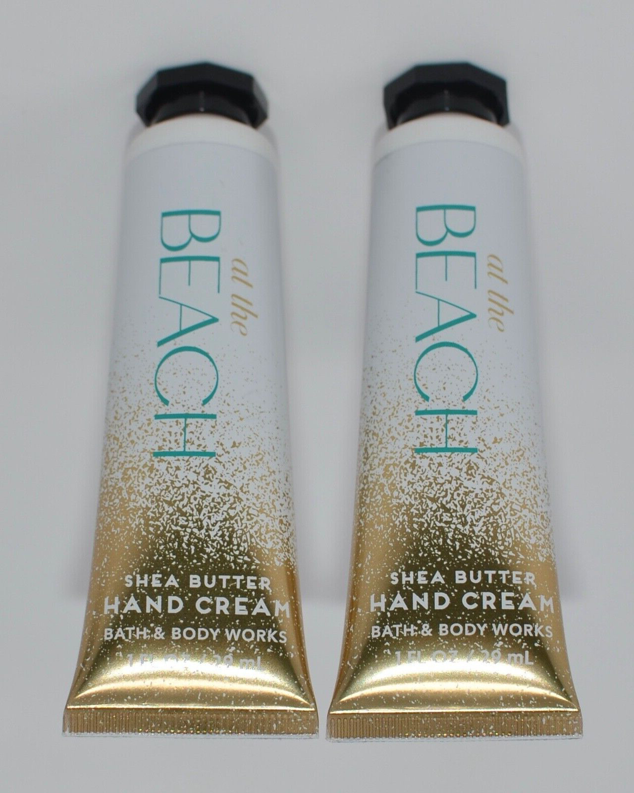 2 BATH & BODY WORKS AT THE BEACH HAND CREAM LOTION SHEA BUTTER TRAVEL SIZE 1 OZ