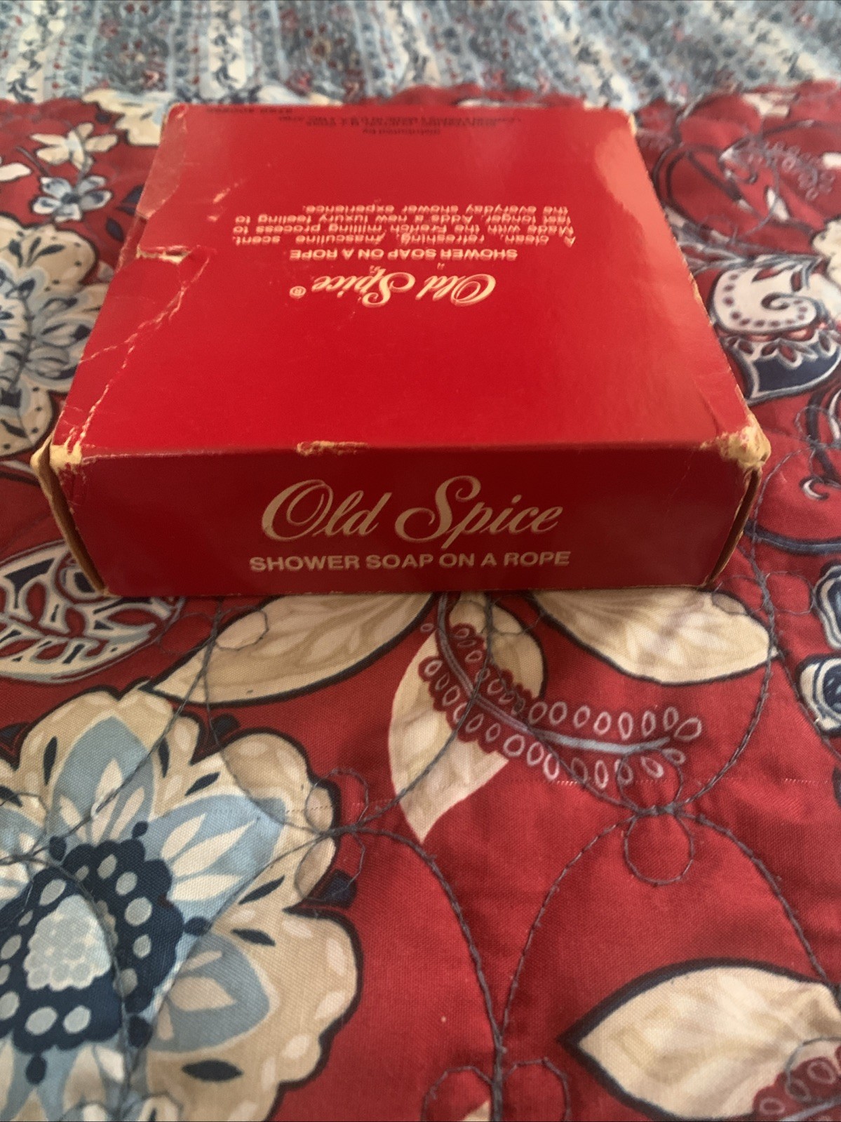 Vintage Old Spice Shower Soap on a Rope 5 oz Shulton USA Boxed Compass Logo