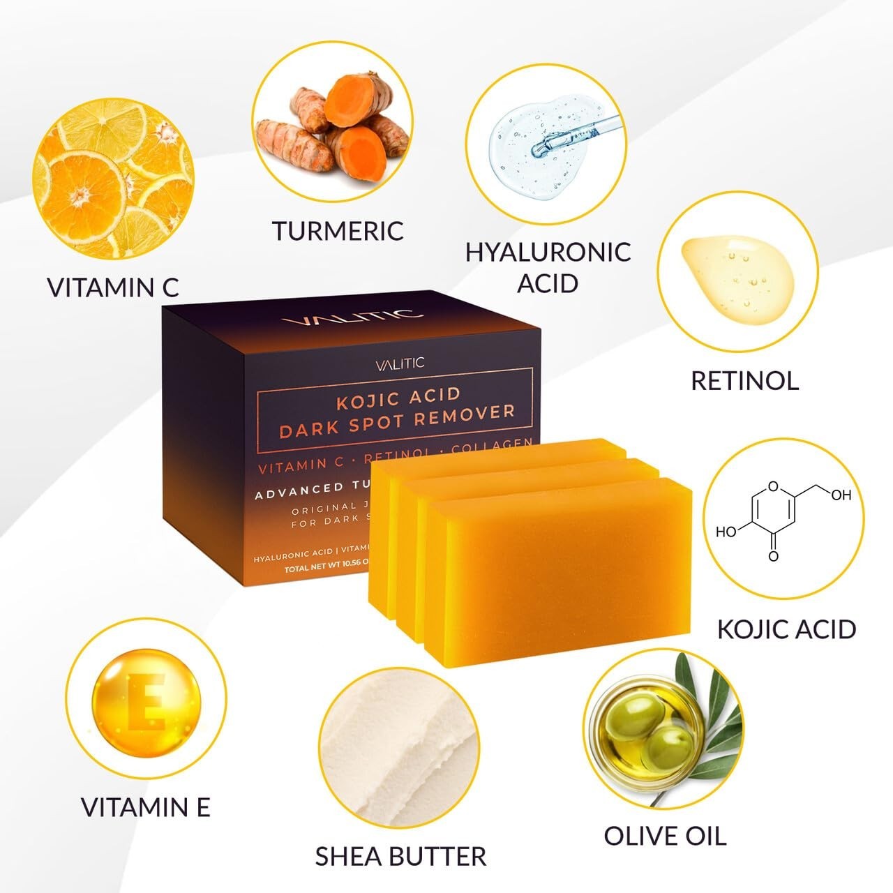 Revitalizing Kojic Acid Soap Bars with Turmeric & Retinol – Brighten & Nourish