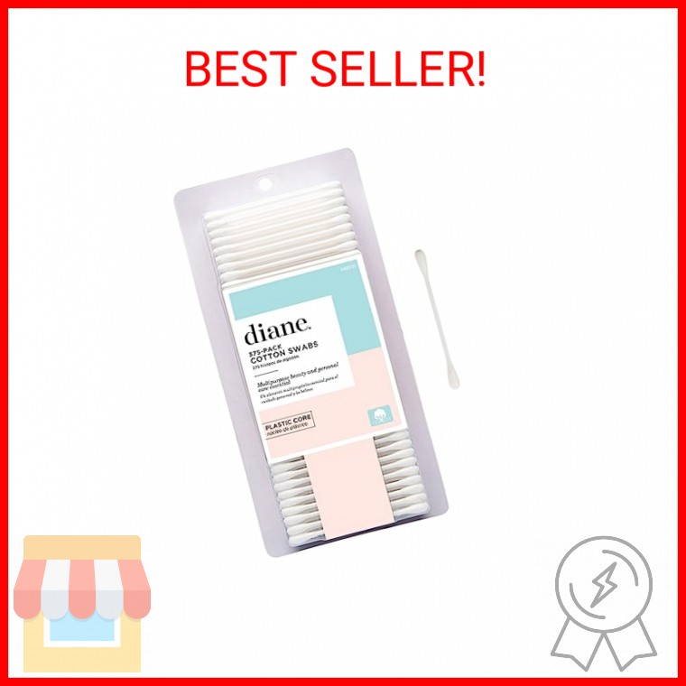 Diane Cotton Swabs, 375 ct. 1-Pack – Super Soft for Sensitive Skin, Gentle on Fa