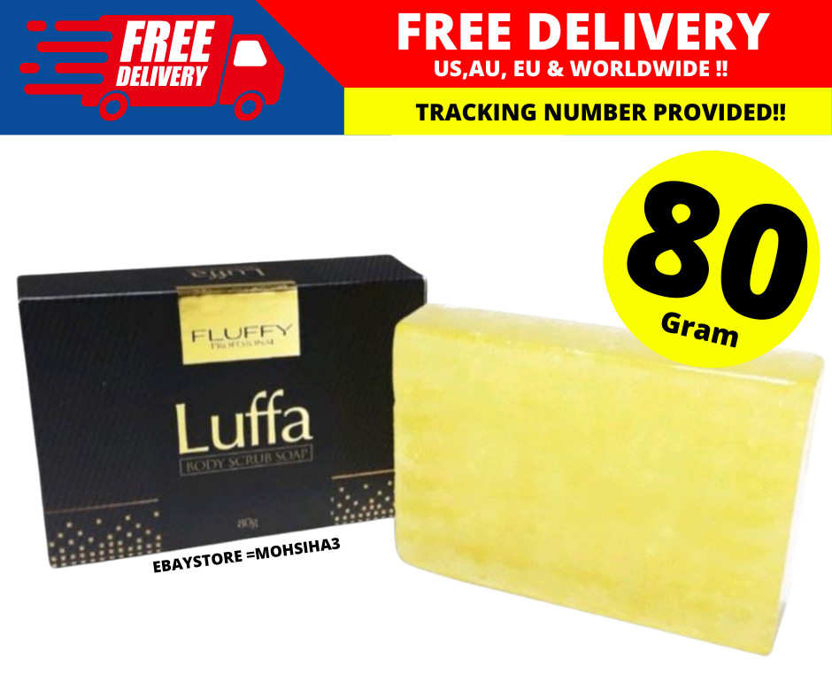 80g FLUFFY LUFFA Body Scrub Soap REMOVE DIRT Dark Spots Dead Skin Cells