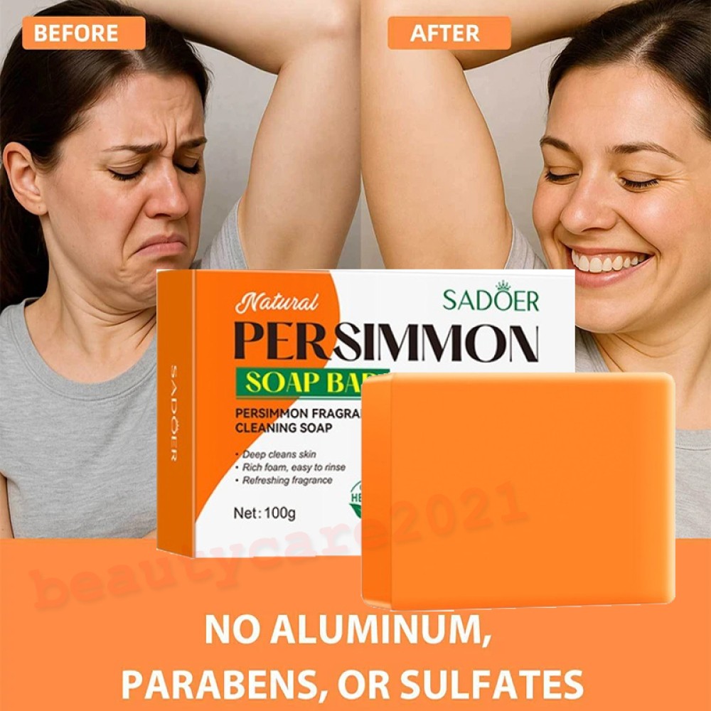 1-20PCS Persimmon Soap Bar for Body Odor Control Purifying Deodorizing Body Wash