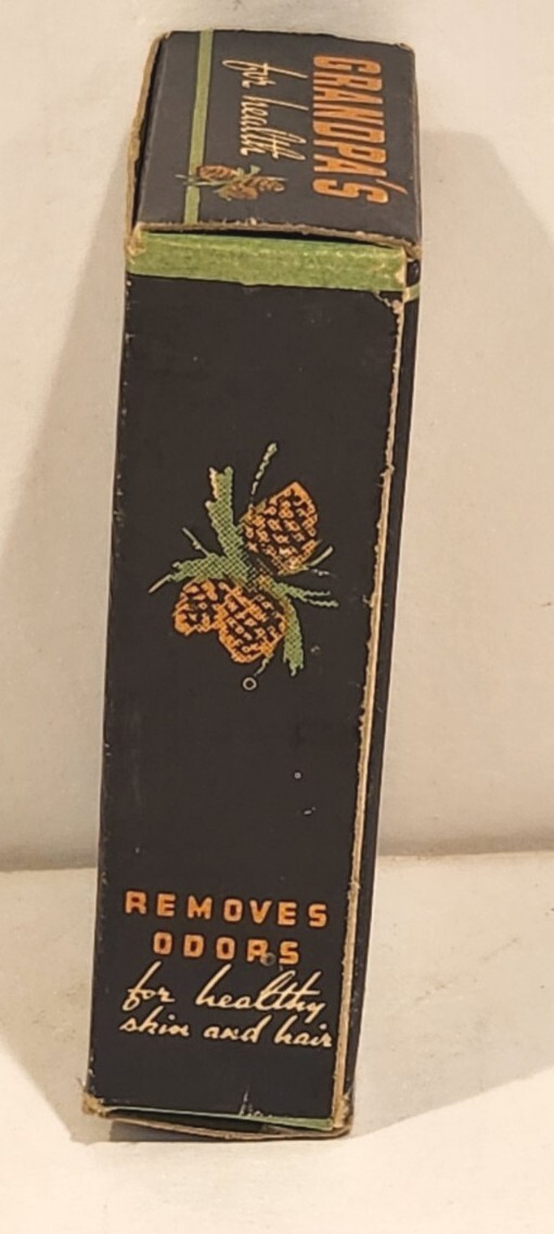 Vtg Grandpa’s Wonder Pine Tar Soap – Rare ” Guest Size ” Original W Box – Look!