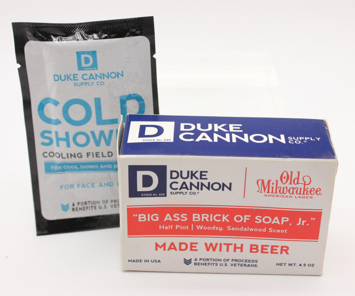 2 Pcs Set Duke Canyon Old Milwaukee Beer Soap + Cold Shower Cooling Field Towel