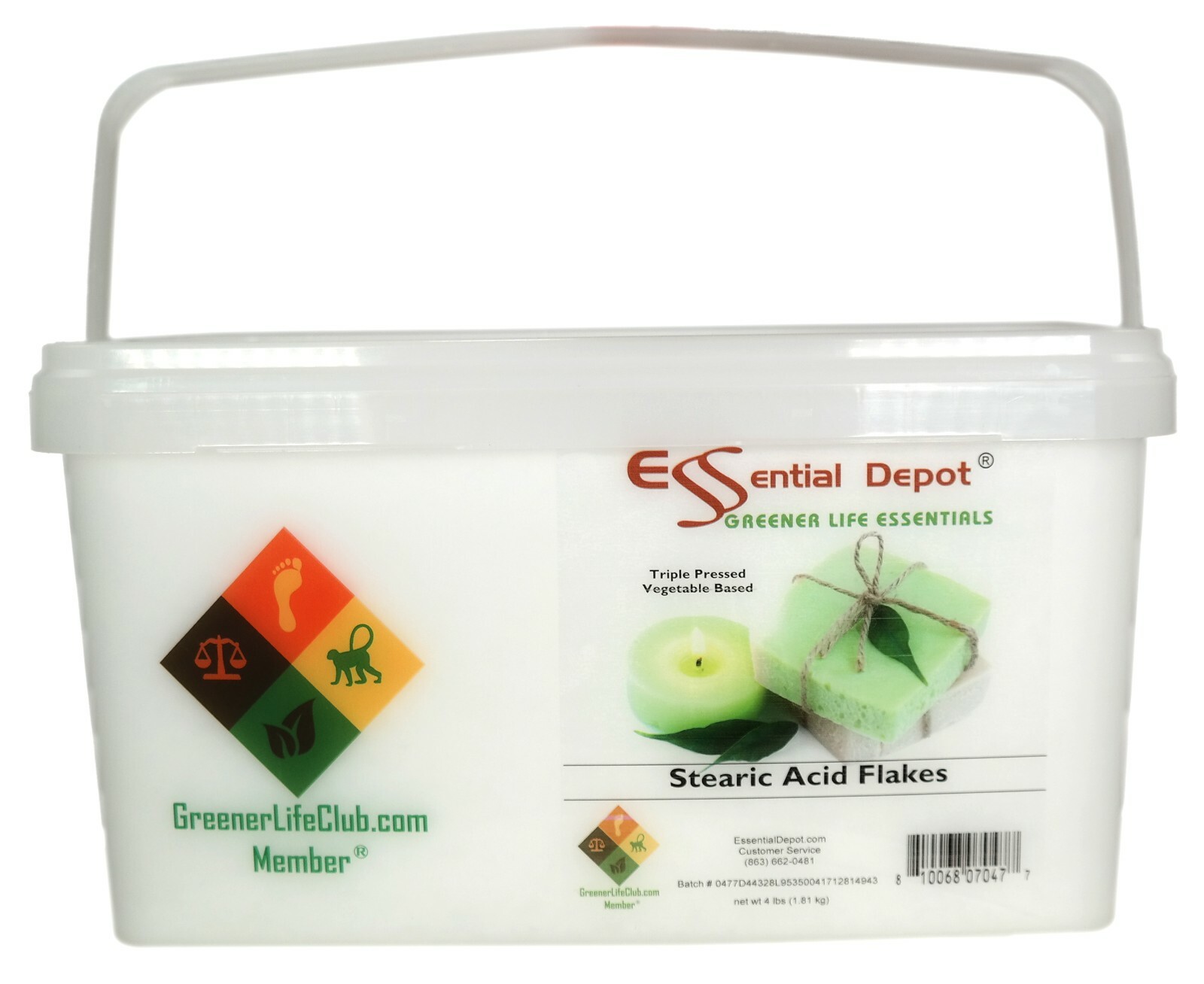 Stearic Acid – Vegetable Based – 4lb – Greener Life Club Box