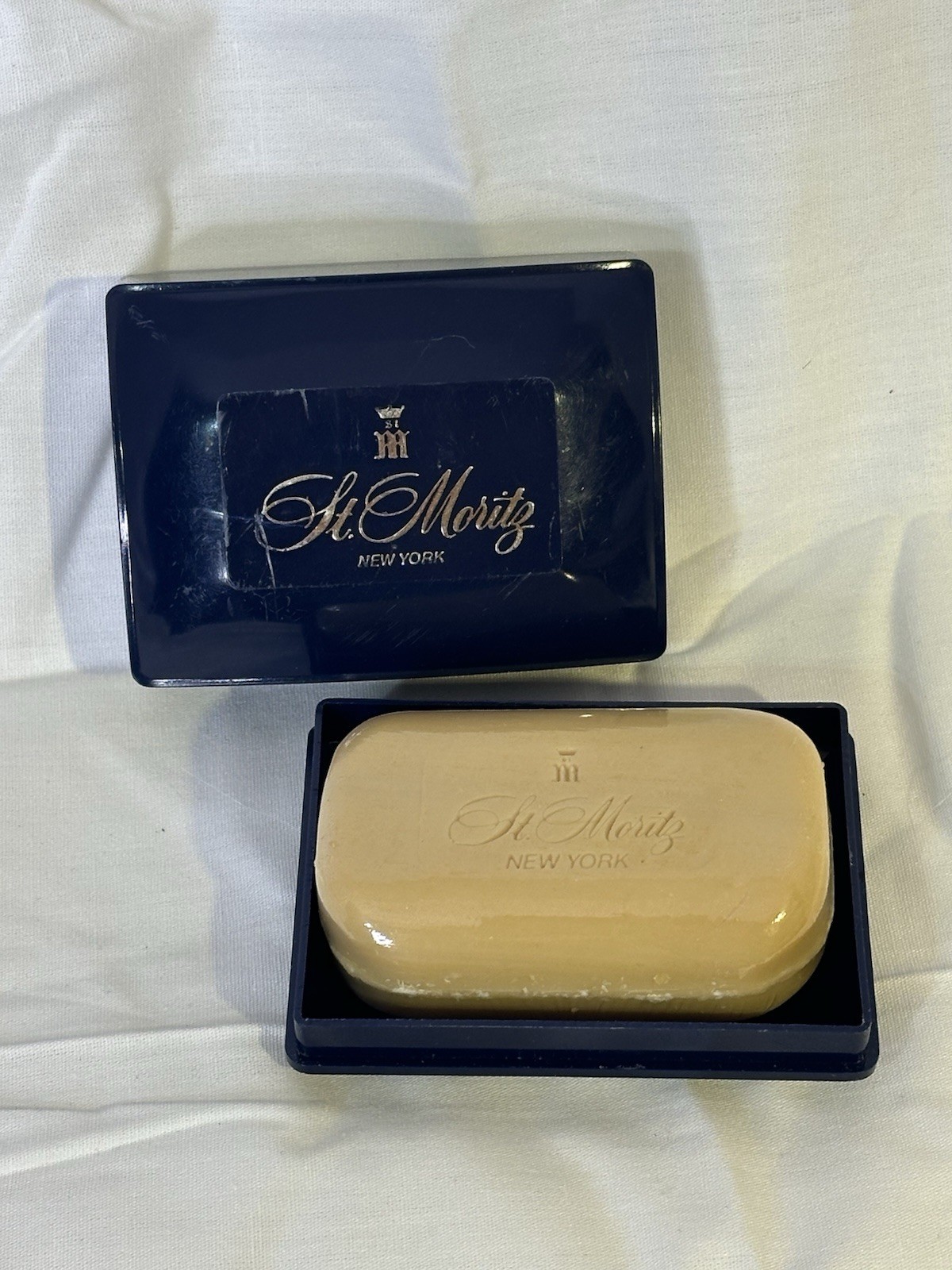 St. Moritz Body Bar Soap Rectangular Beige for Body & Hands with Soap Case