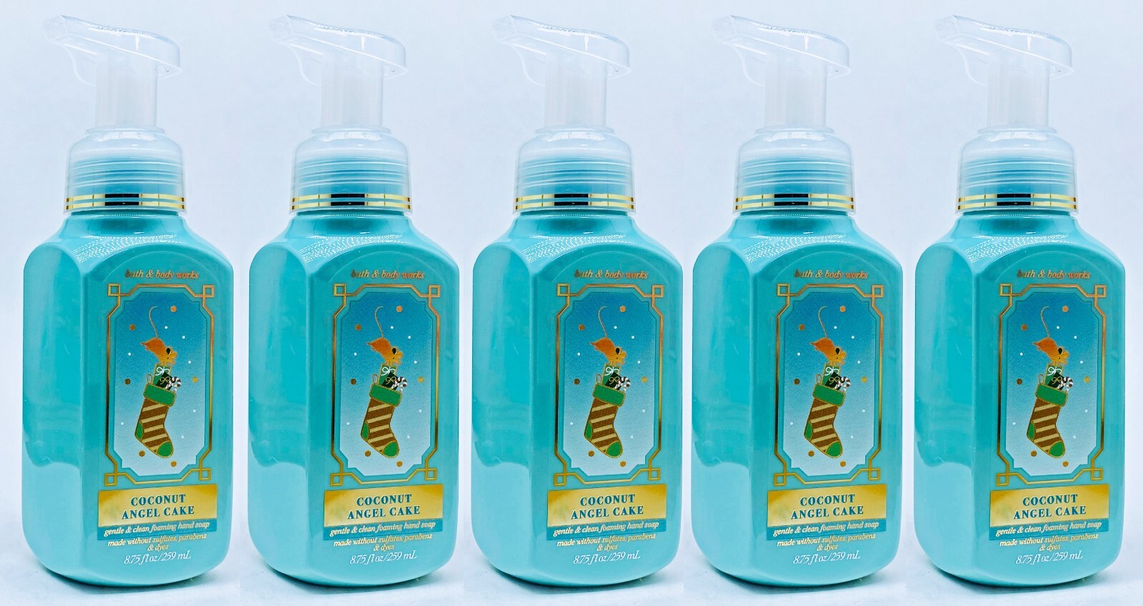 5 Bath & Body Works COCONUT ANGEL CAKE Gentle Clean Foaming Hand Soap 8.75 oz