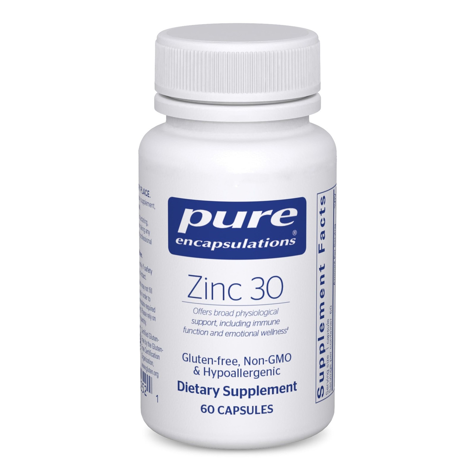 Pure Encapsulations Zinc 30 mg – Supplement for Immune 60 Count (Pack of 1)