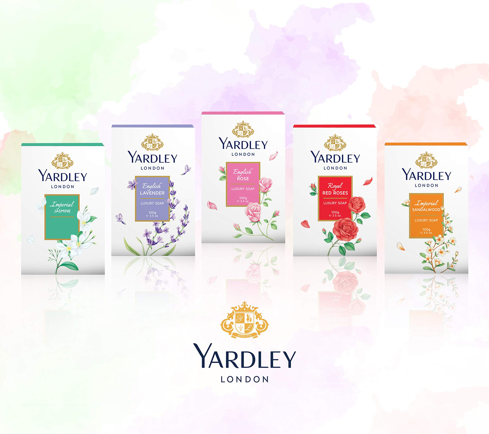 Yardley London English Rose Luxury Soap Set Triple Milled 10.5 Ounces