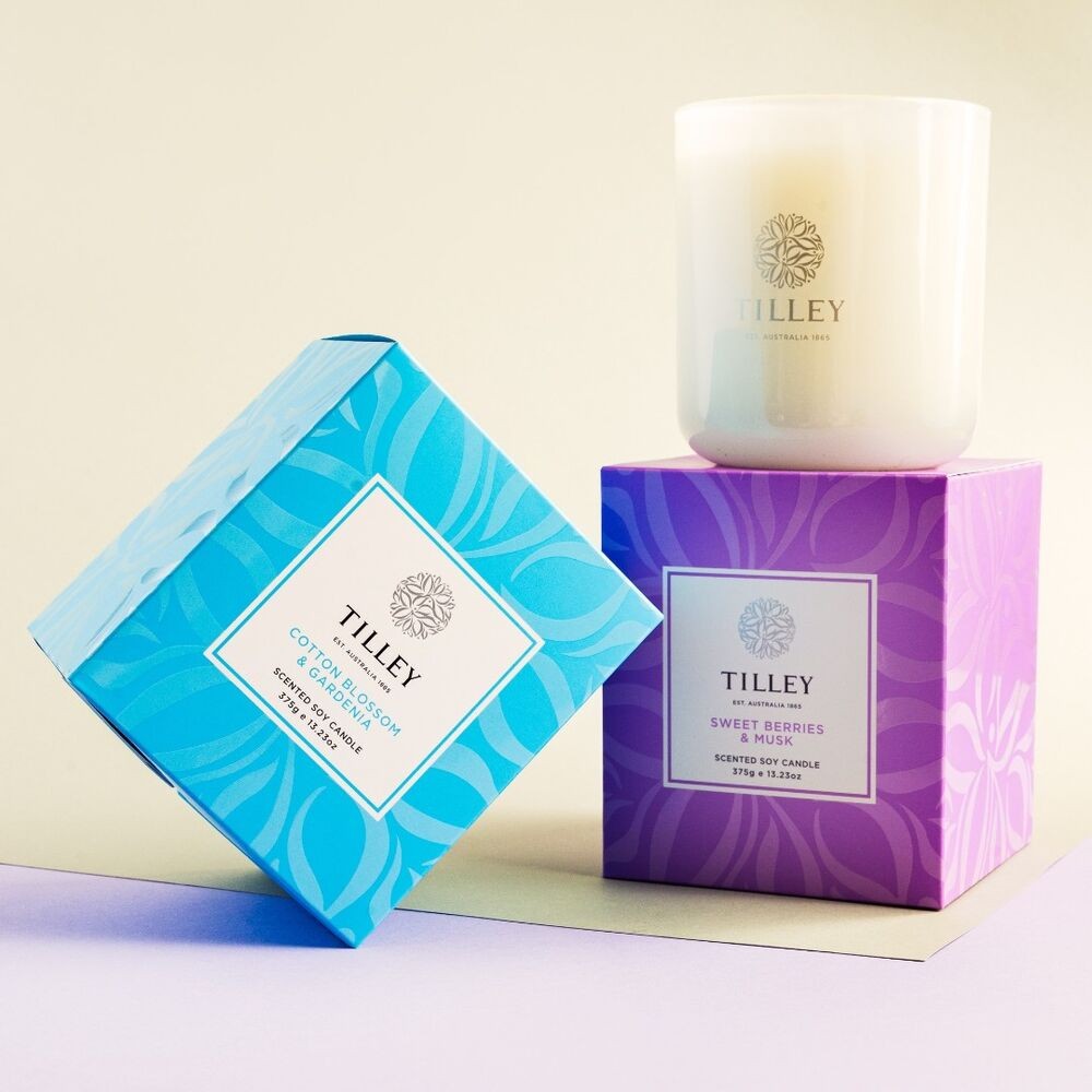 Tilley Rainbow Collection – Fresh Cotton Blossom & Gardenia Soy Candle
