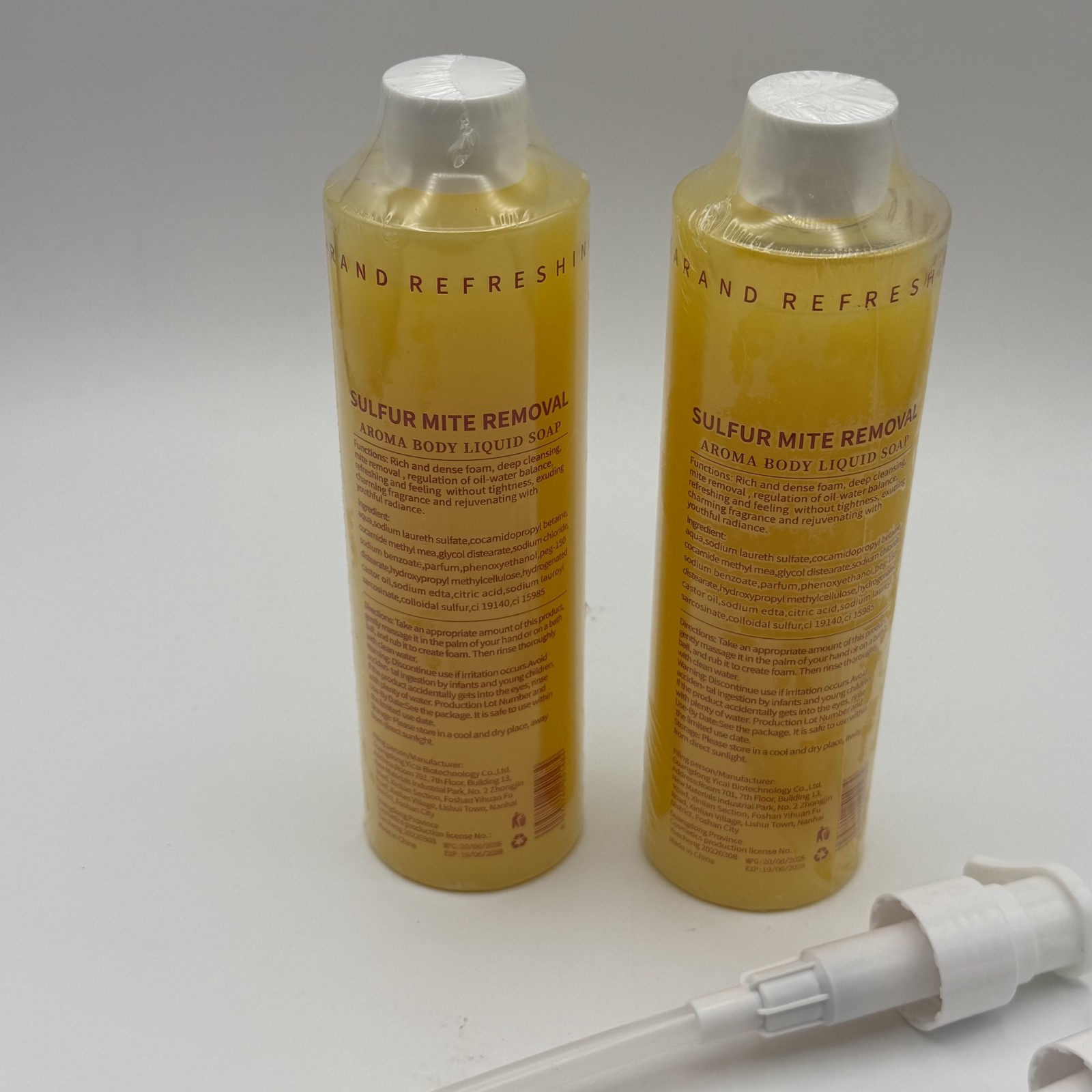 2-Pack Tgideas Sulfur Mite Removal Aroma Body Liquid Soap 250ml Deep Cleansing