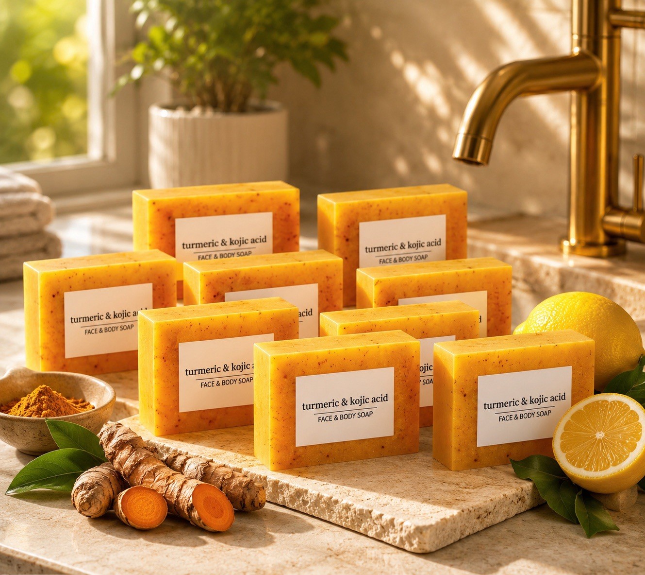 Turmeric & Kojic Acid Face & Body Soap Moisturizing Multipack 100g Lemon