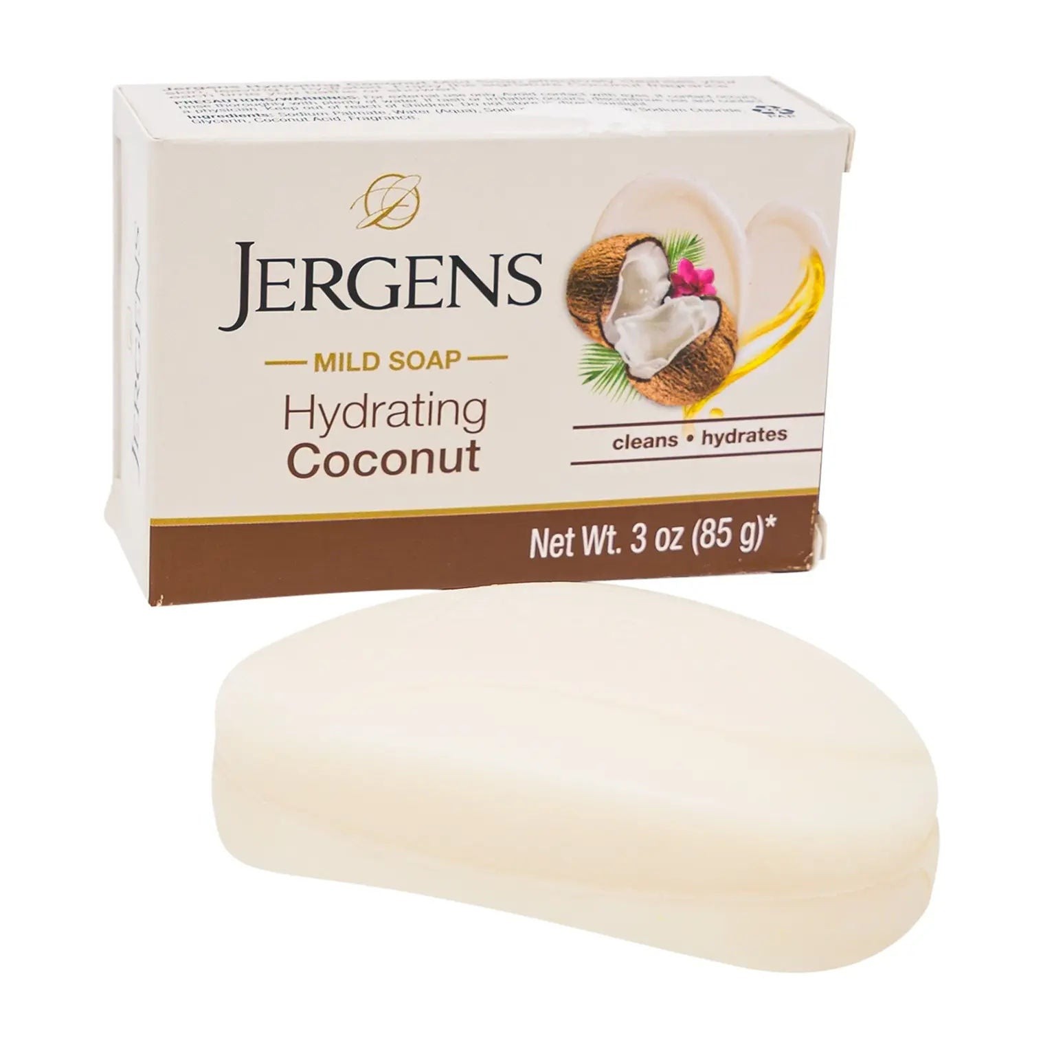 Jergens Hydrating Coconut Soap Bar, 2 Bars (3oz Each)