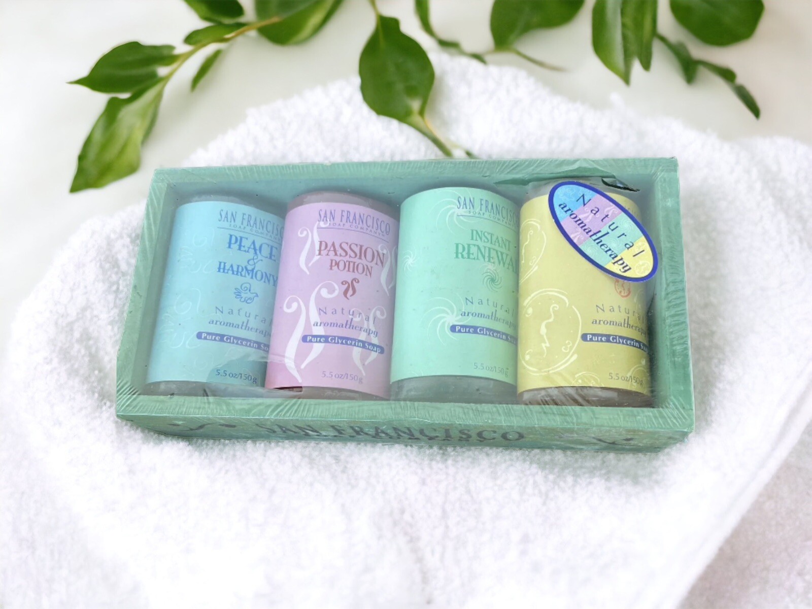 San Francisco Soap Co AROMATHERAPY Boxed Glycerin Soap Set (4 @ 5.5 Oz each)