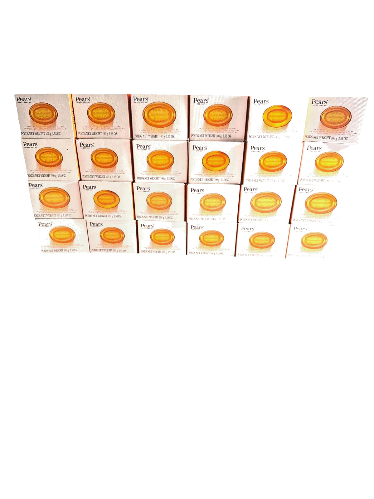 Pears Transparent Natural Glycerin Bar Soap Gentle & Hypoallergenic 3.53 24 Bars