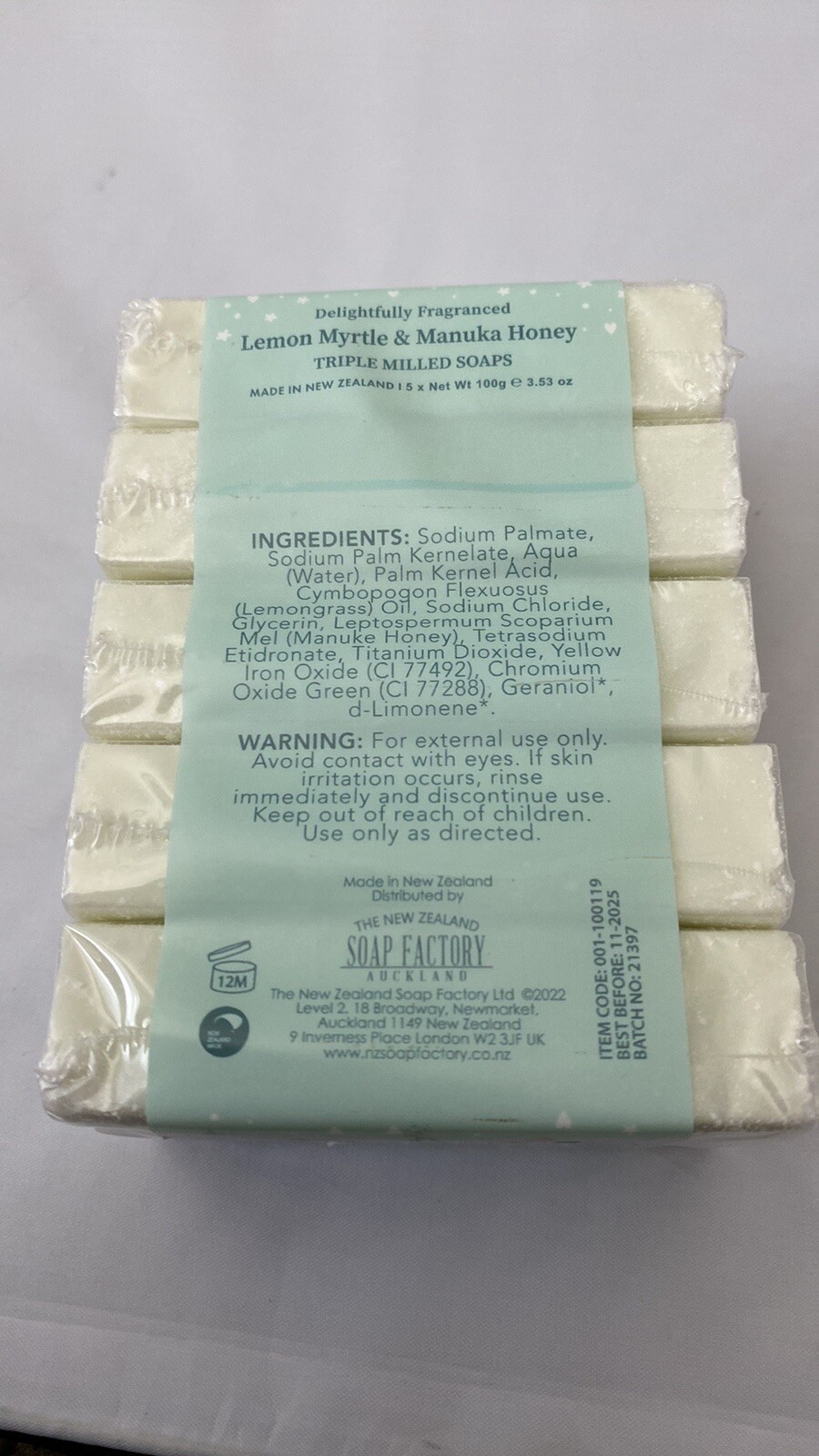 Triple Milled Soap 5 bars 3.5 Ounces Each Lemon Myrtle