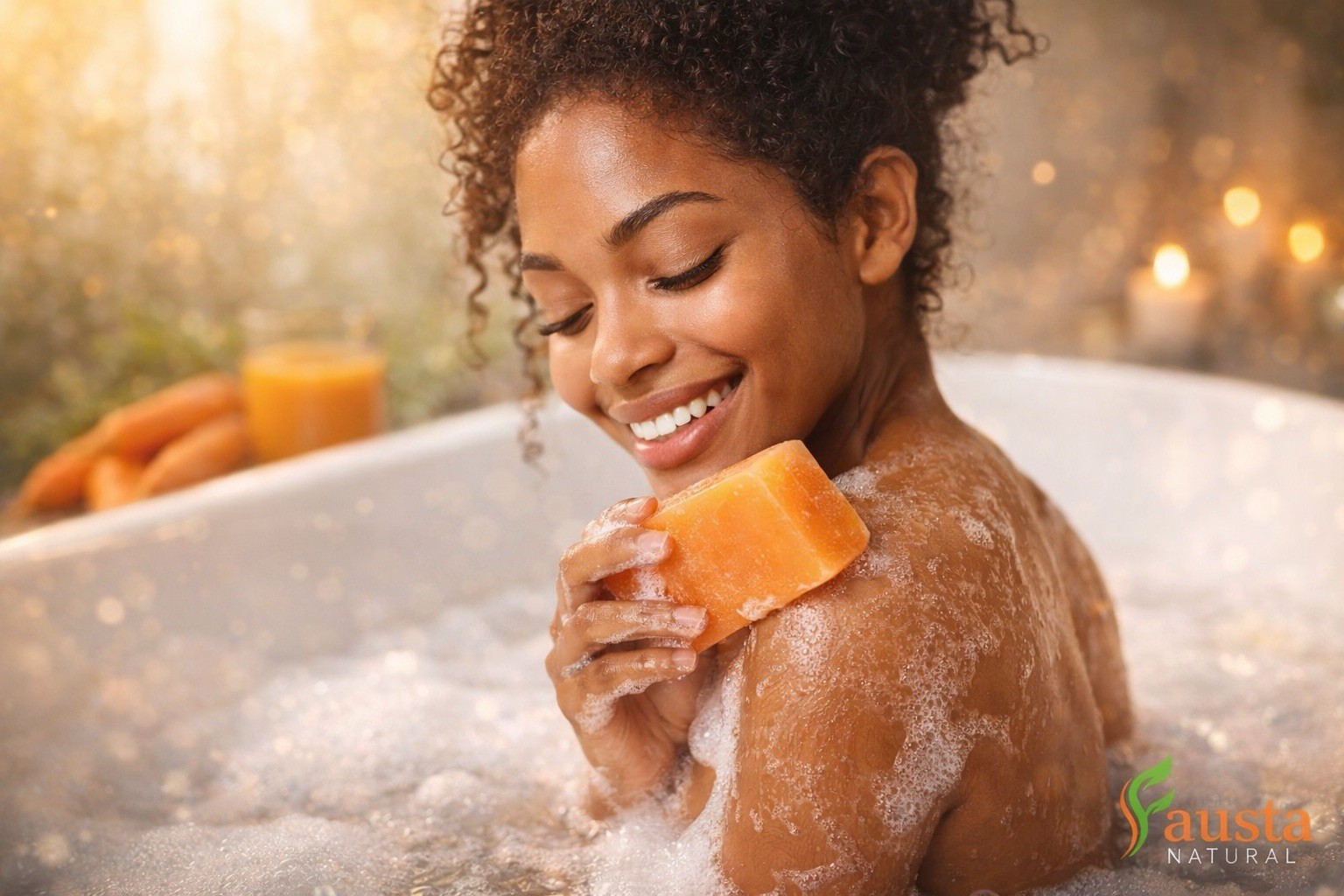 Fausta Natural Carrot Soap Bar – Brightening, Glow Support, Antioxidant, 200g