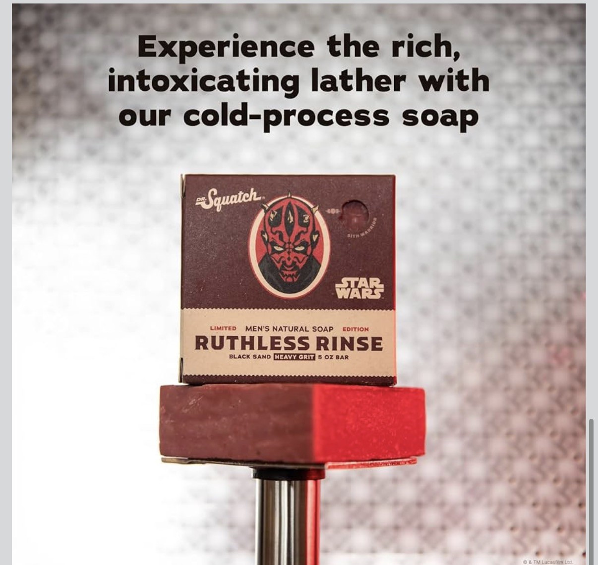 Dr Squatch Star Wars Ruthless Rinse Darth Maul Soap Limited Edition free ship