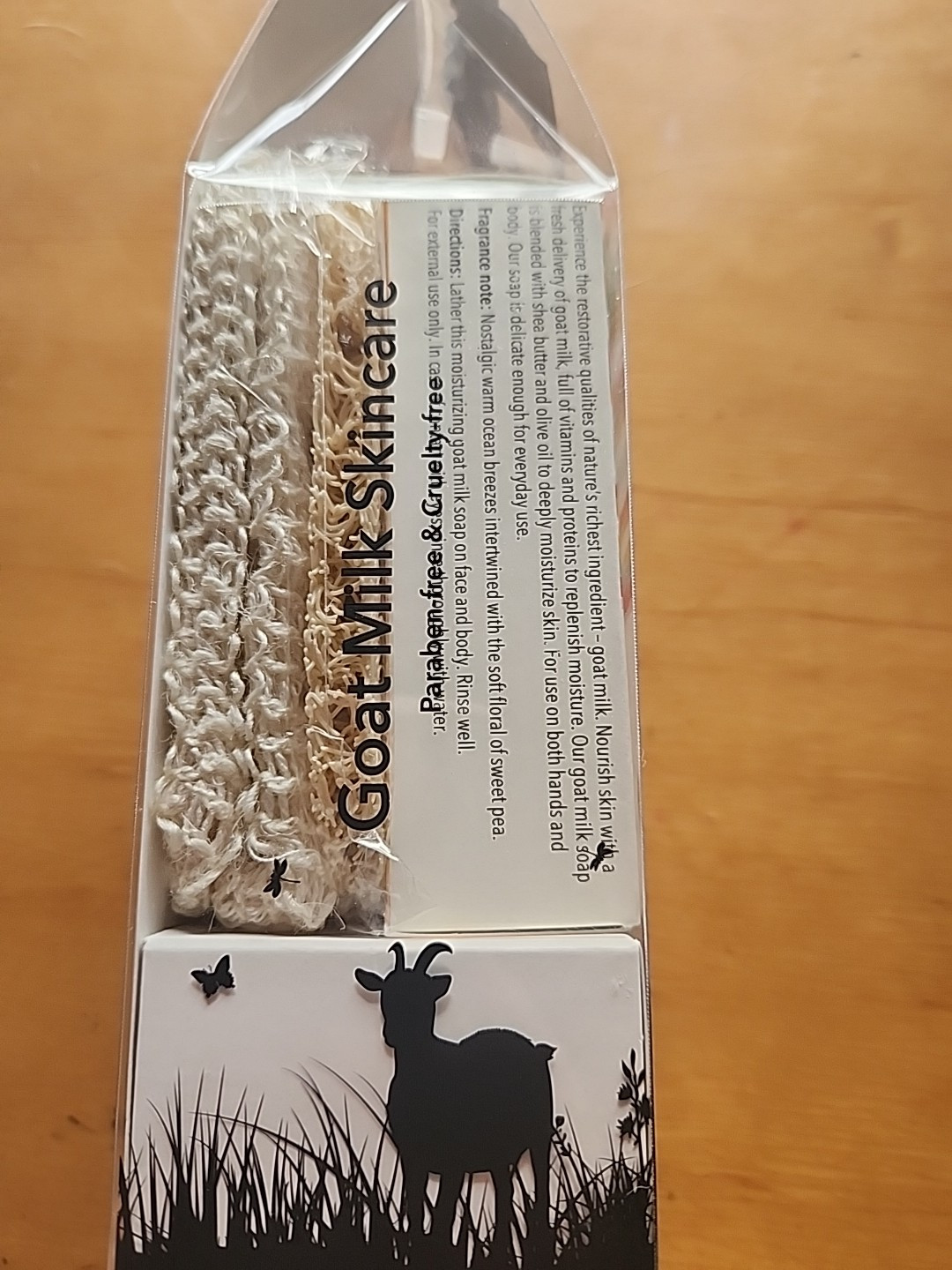 Dionis Sea Treasures Goat Milk Bar Soap Bath Set 6oz. Saver Bag & Pad