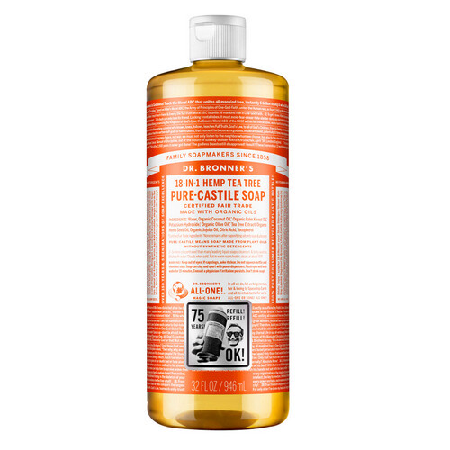Pure Castile Liquid Soap Hemp Tea Tree 32 Oz