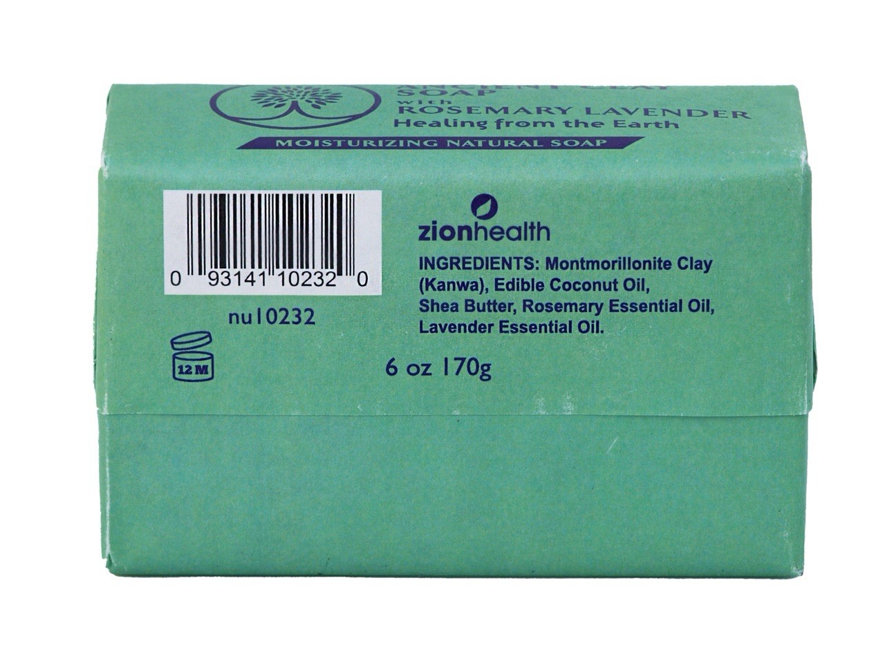Zion Health Ancient Clay Soap Rosemary Lavender Moisturizing Earthy Soap 6 Ounce