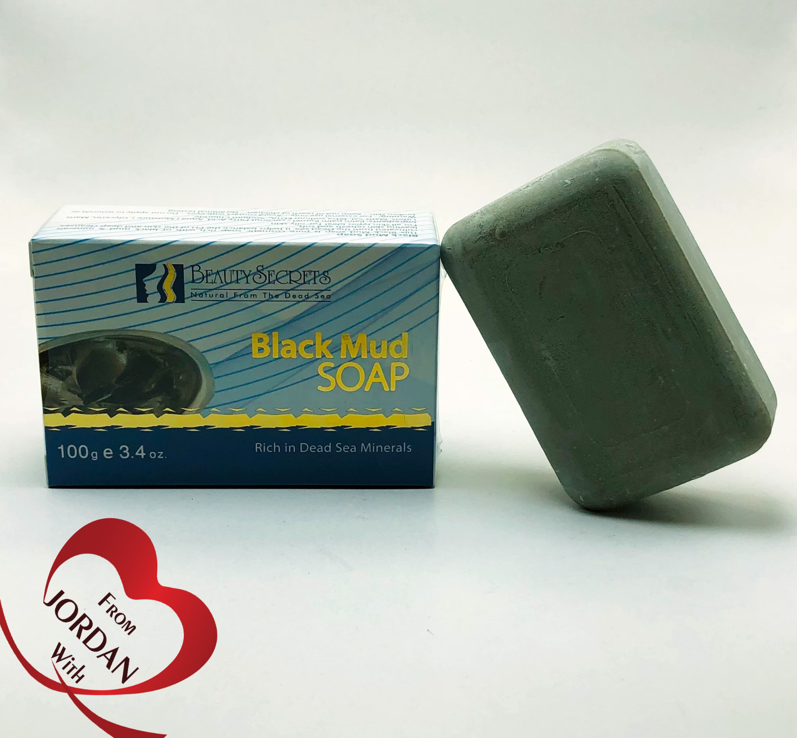 Natural Black Mud Soap Bar, Rich In Nourishing Cleaning Dead Sea Minerals 100 gm