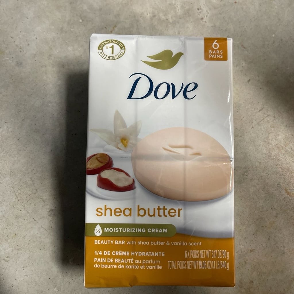 Dove Moisturizing Shea Butter Vanilla Beauty Bar 3.75 oz 4 Bars Gentle All Skin