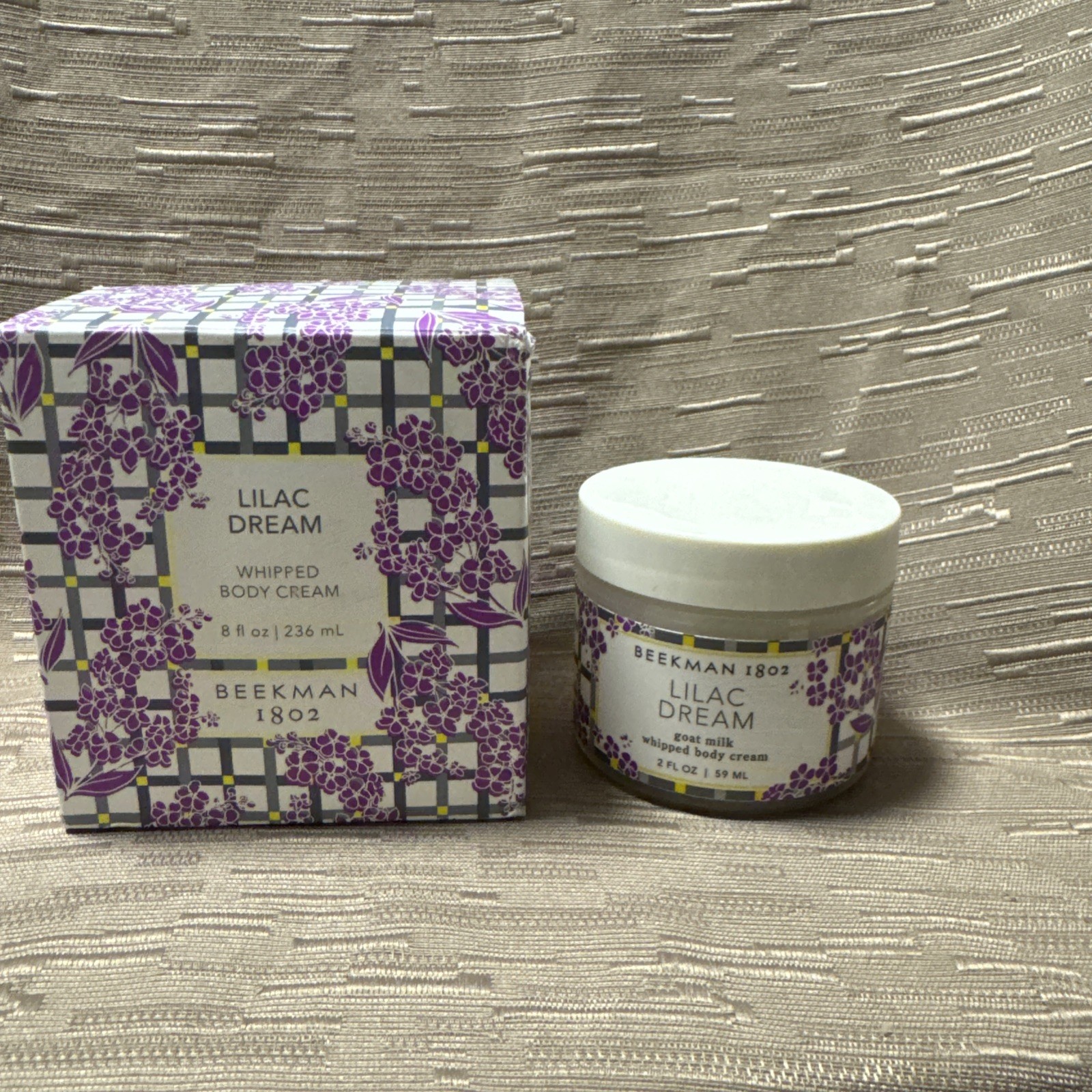 LOT/SET 2 Beekman 1802 Goat Milk LILAC DREAM Whipped Body Cream 8 oz & 2 oz #9