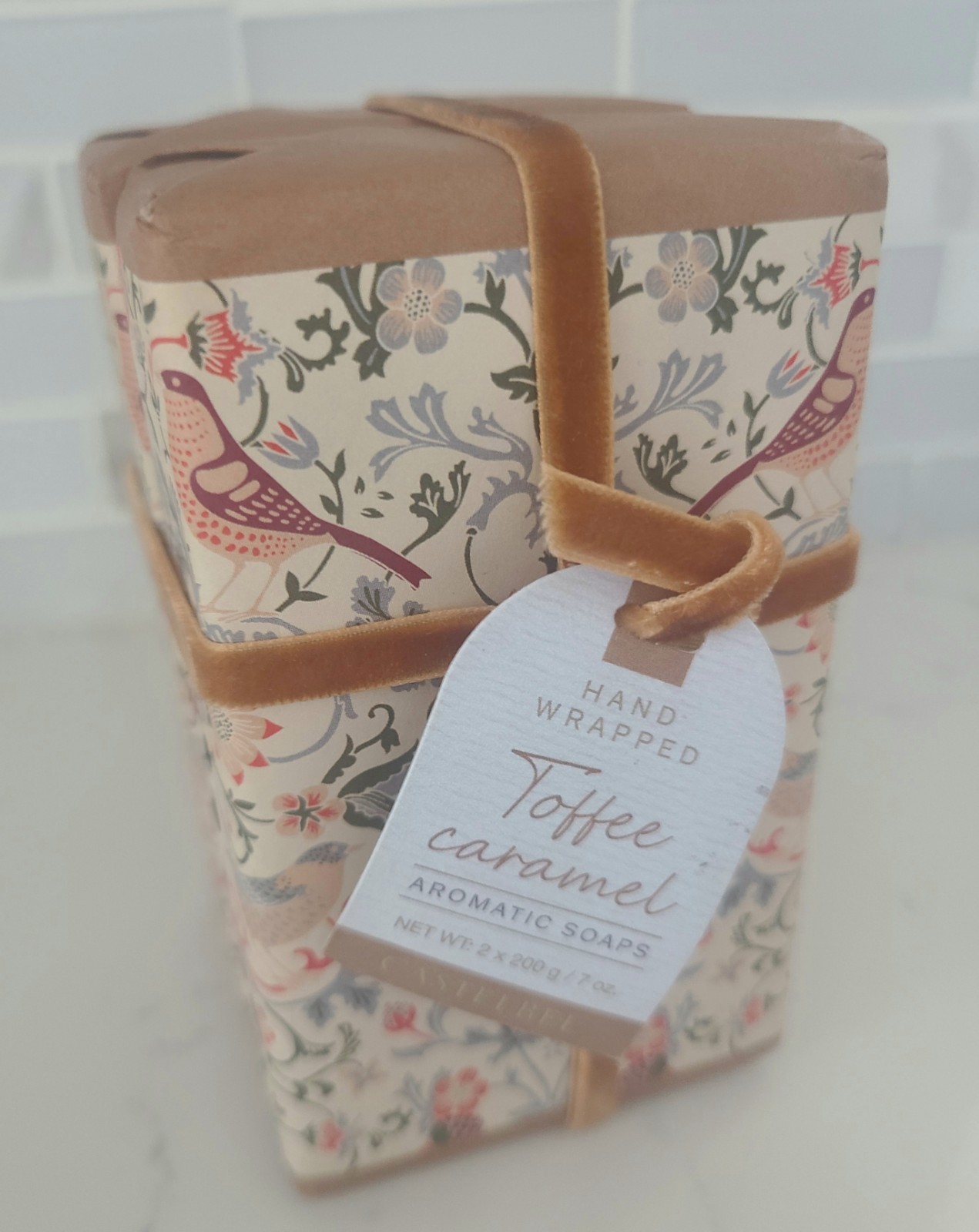 Castelbel Hand Wrapped Toffee Caramel Aromatic Soaps 2 x 200g (7oz) Luxury Gift