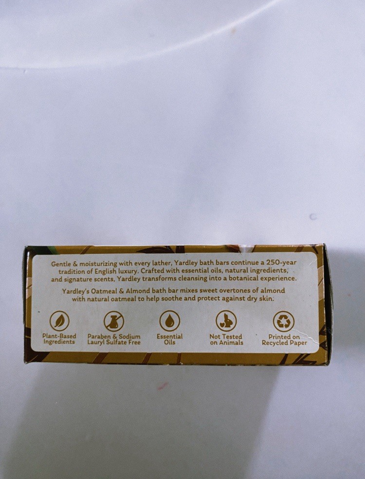 Yardley London Oatmeal & Almond Bath Soap Bar – 4.0 oz – Soothes Dry Skin
